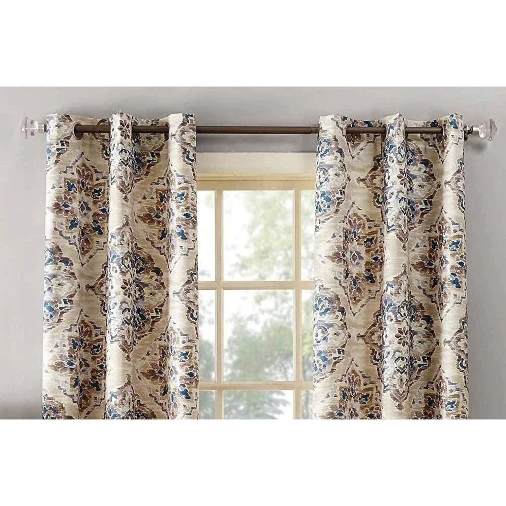 NEW Sun Zero Darkening Floral Linen Watercolor 1 Panel Grommet Curtain 40x84 - Picture 4 of 8